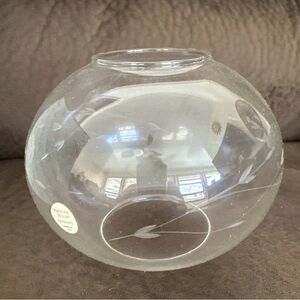 Princess House Etched Glass Globe Vase